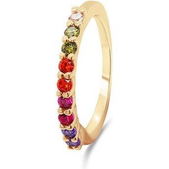 Brilio, Ring, Silver - Decent gold-plated ring with colored zircons RI063Y - Circuit: 56 mm, (56)