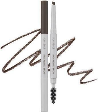 Image du produit Rom&Nd HAN ALL FLAT BROW w1 Douceur brune à pointe fine double face Façonne, définit et remplit les (Marron doux)