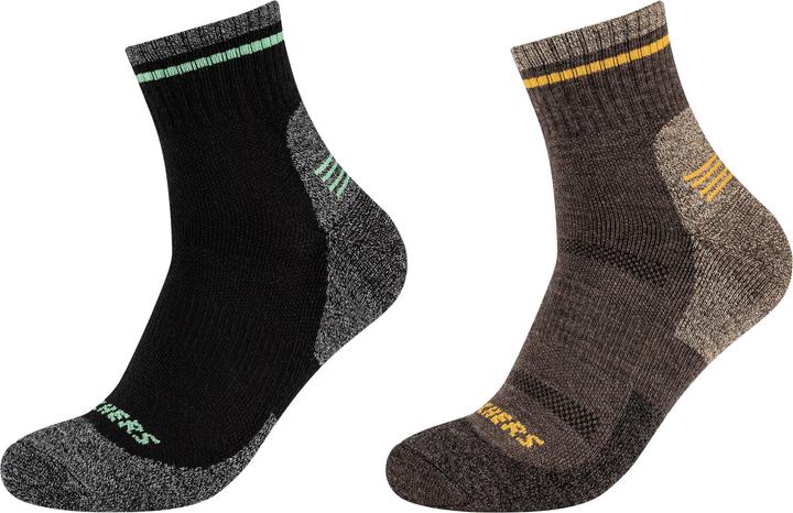 Actual product image Skechers 2PPK Men Trail Wool Quarter Socks SK42052-8997 - (43, 46)