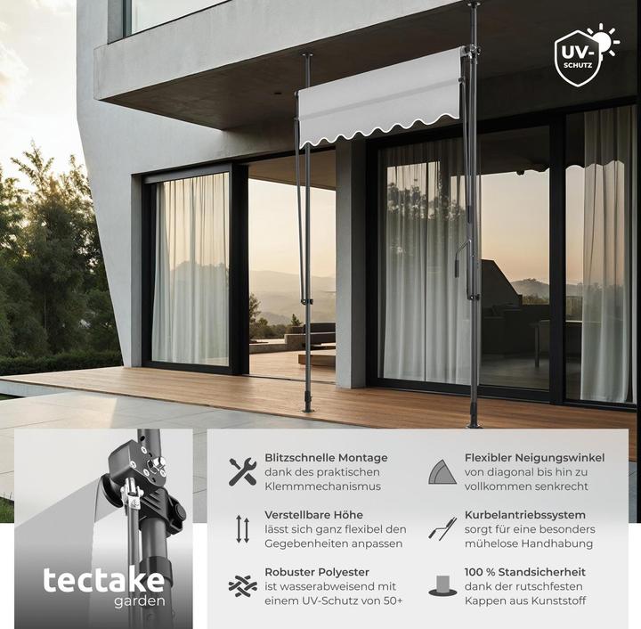 Produktbild tectake Klemmmarkise (1.50 m)
