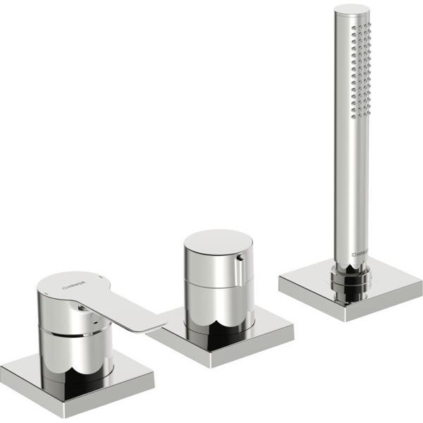 Hansa, Badarmatur, Hansaligna Wannenarmatur, Fertigmontageset, mit Sicherungseinrichtung, Rosetten eckig, 0643949