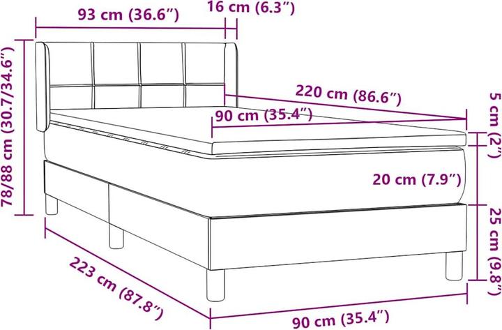 Produktbild vidaXL Carey (90 x 220 cm)