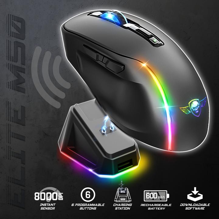 Actual product image Spirit Of Gamer Elite M50 DARK wireless gaming mouse (Wireless)