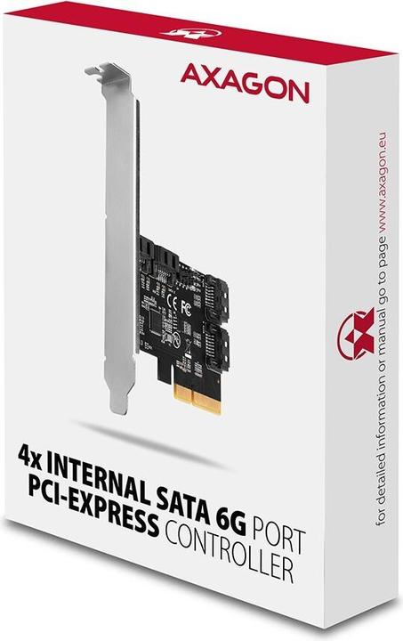 Image du produit Axagon Contrôleur PCES-SA4X4 PCIe 4x port SATA 6G interne + LP