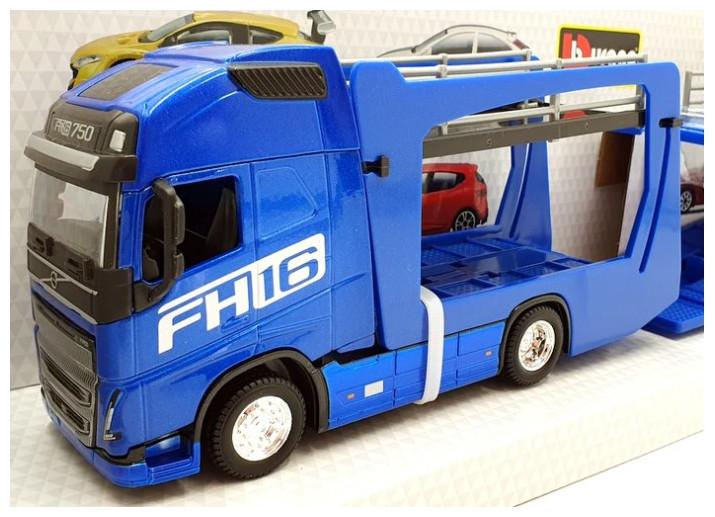 Actual product image Bburago Street Fire 1:43 Haulers - Mercedes-Benz Actros Blue Witch Multicar Carrier And Porche για 3