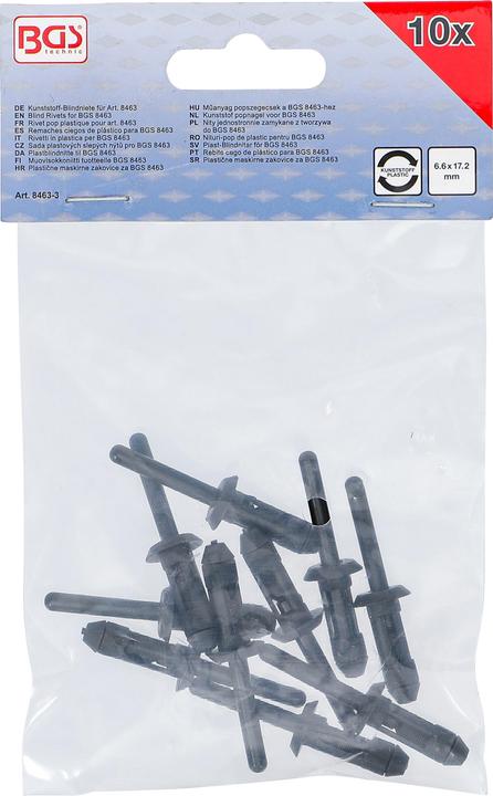 Produktbild BGS Kunststoff-Blindniete für Art. 8463 6,6 x 17,2 mm 10-tlg.