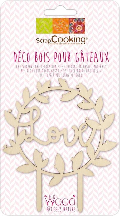 Produktbild ScrapCooking Cake Topper Holz, "Love" (1 Stk.)