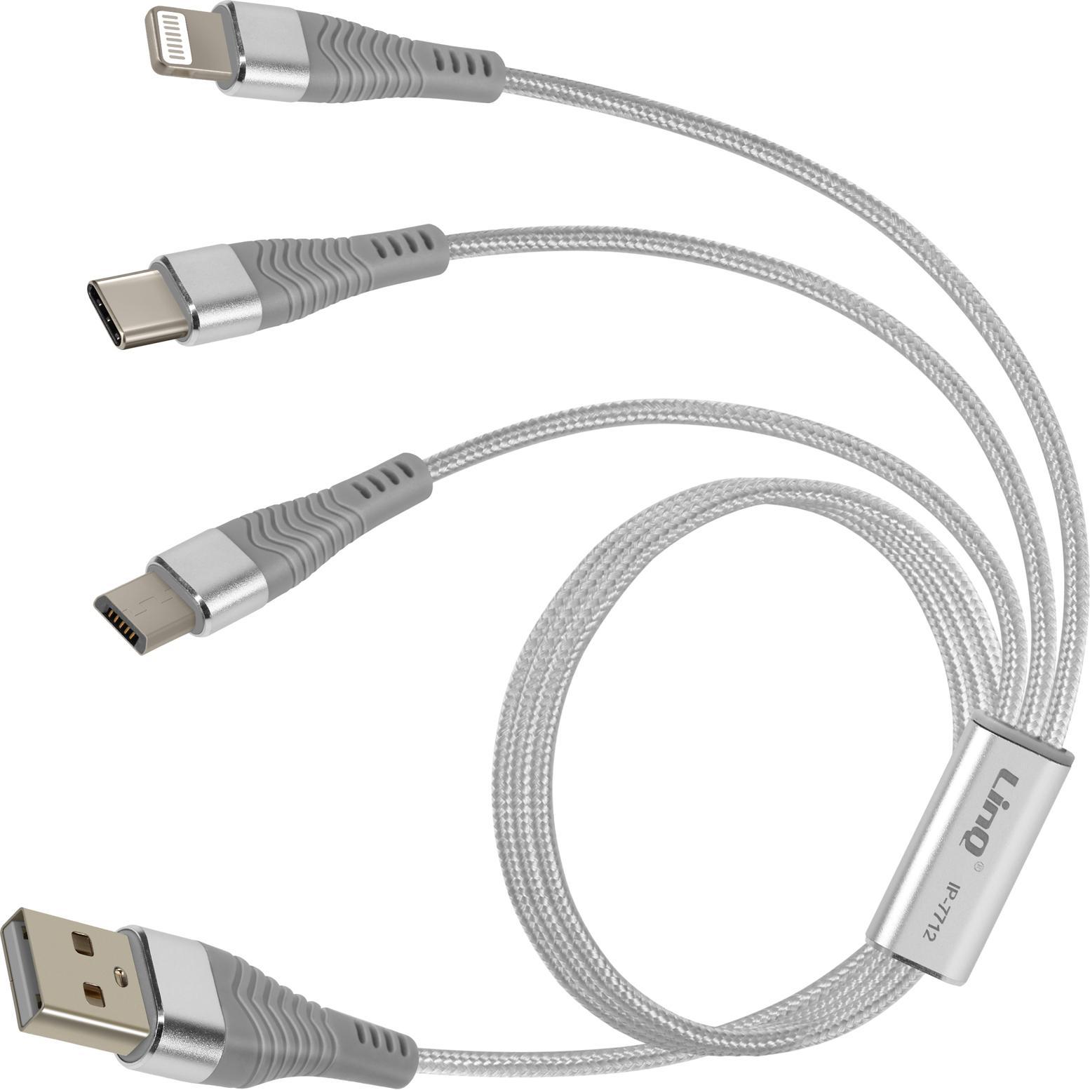 LinQ IP-7712 3-in-1 Kabel (0.70 m, USB 3.2 Gen 1), USB Kabel