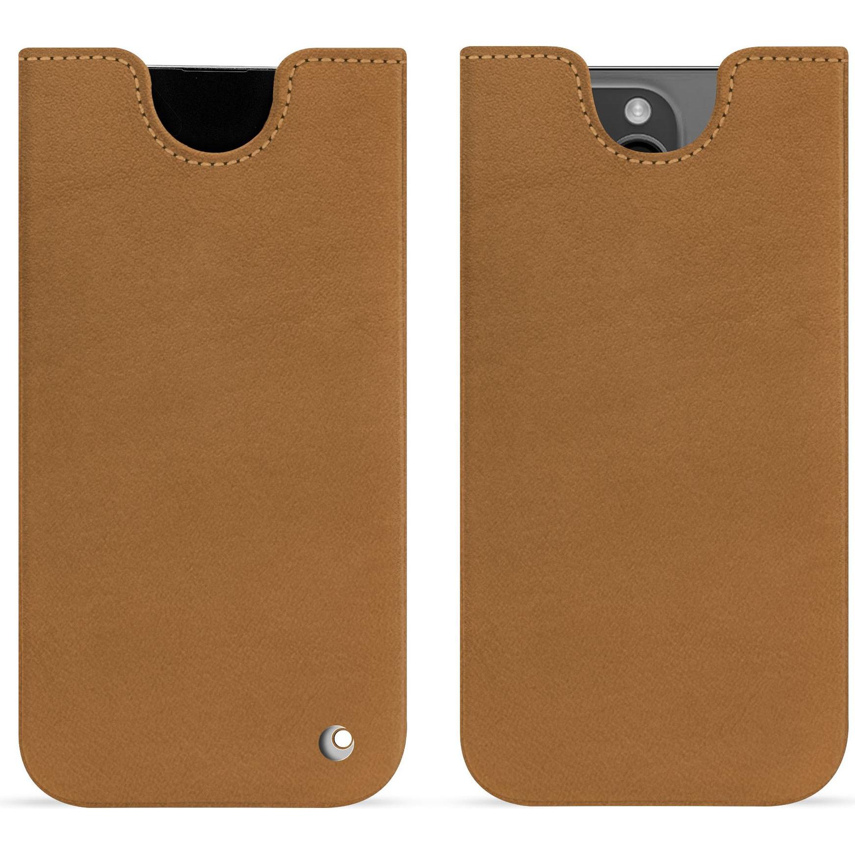 Noreve Lederschutzhülle (Apple iPhone 15 Pro Max), Smartphone Hülle, Braun