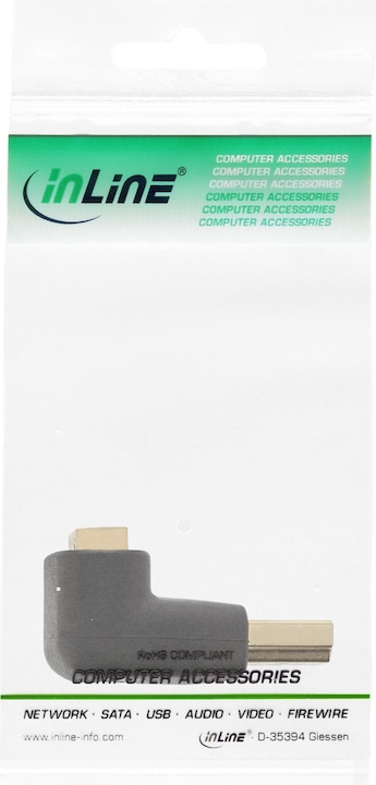 Produktbild InLine HDMI Adapter Stecker/Buchse gewinkelt (Winkeladapter)
