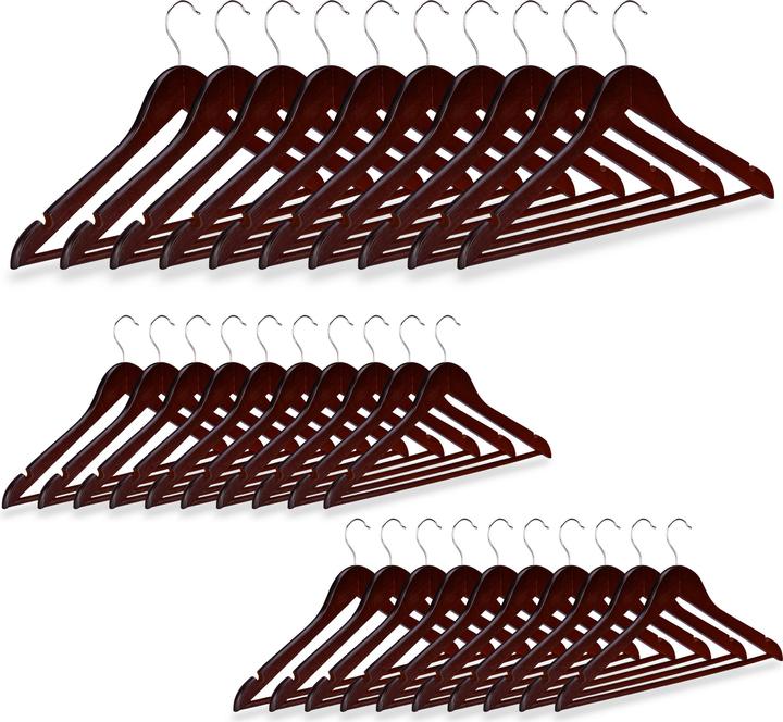 Image du produit Relaxdays Set de 30 cintres en bois (30x)