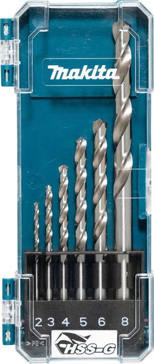 Produktbild Makita Bohrer-Set HSS-G 6-tlg. (2,0 mm, 3,0, 4,0, 5,0, 6,0, 8,0 Millimeter)