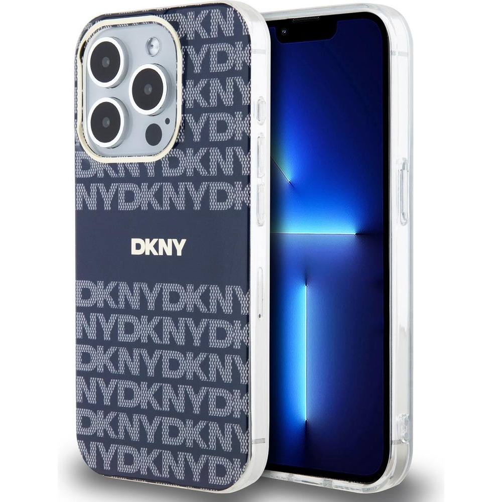 DKNY PC/TPU Repeat Pattern Tonal Stripe Magsafe Case for iPhone 14 Pro Blue (Apple iPhone 14 Pro) (DKHMP14LHRHSEB)