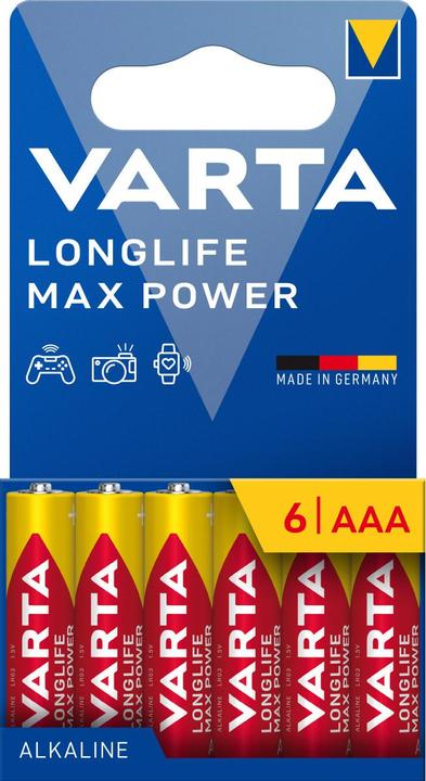 Actual product image Varta Longlife Max Power AAA Pack 6 (6 pcs., AAA, 1270 mAh)