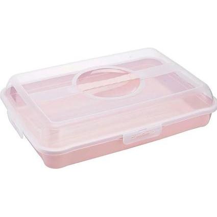 keeeper Kuchenhaube/Partybutler "enrico", nordic-pink herausnehmbare Kuchenplatte, ergonomischer Griff, Kuchentransportb...
