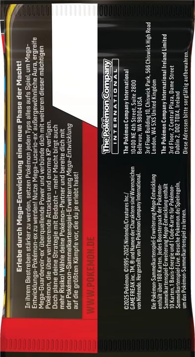 Actual product image Pokémon P-DE ME01 'Mega-Entwicklung' Booster 10K (German, Booster Pack)