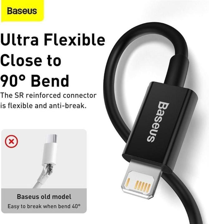 Actual product image Baseus Superior Series Cable USB to iP 2.4A 2m (black) (2 m, USB 2.0)