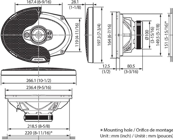 Produktbild Kenwood KFCPS6997 (720 W, 15.20 cm, 6 x 9")