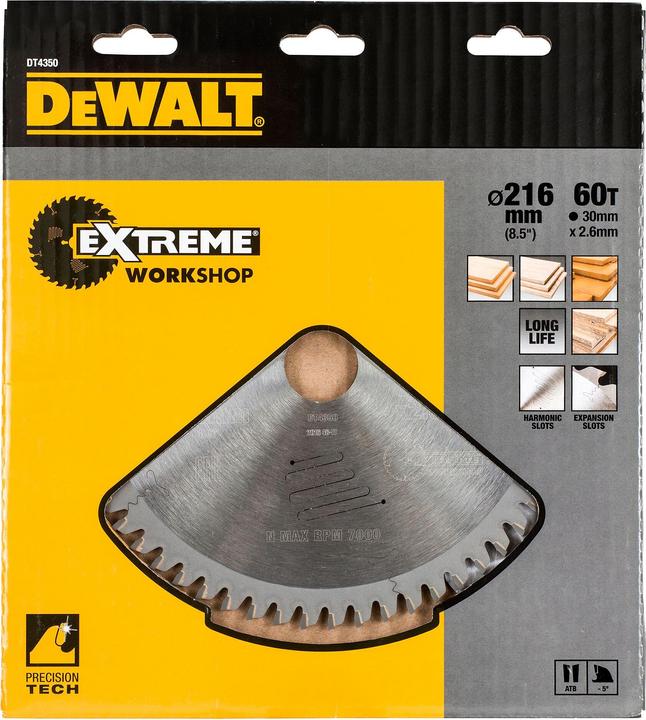 Immagine prodotto DeWalt Lama per sega circolare stazionaria EXTREME ® DT4350hits e sezioni trasversali