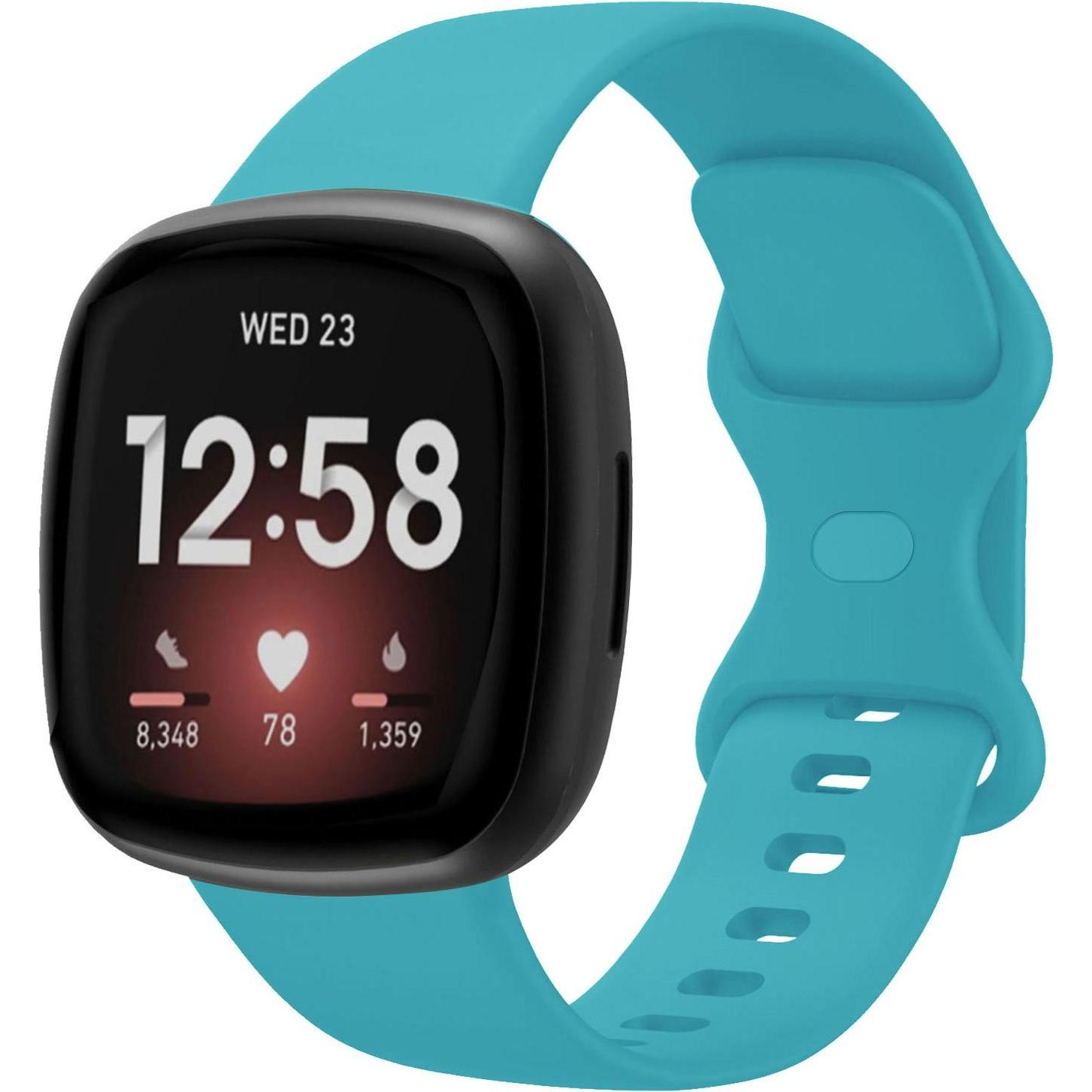 Strap-it Silikon Armband (Silikon, Versa 3), Uhrenarmband, Blau