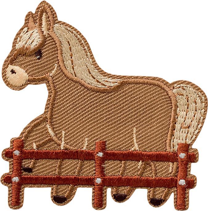 Image du produit Mono Quick Pferd hellbraun mit Zaun (1 pcs, 5.80 x 5.60 cm)