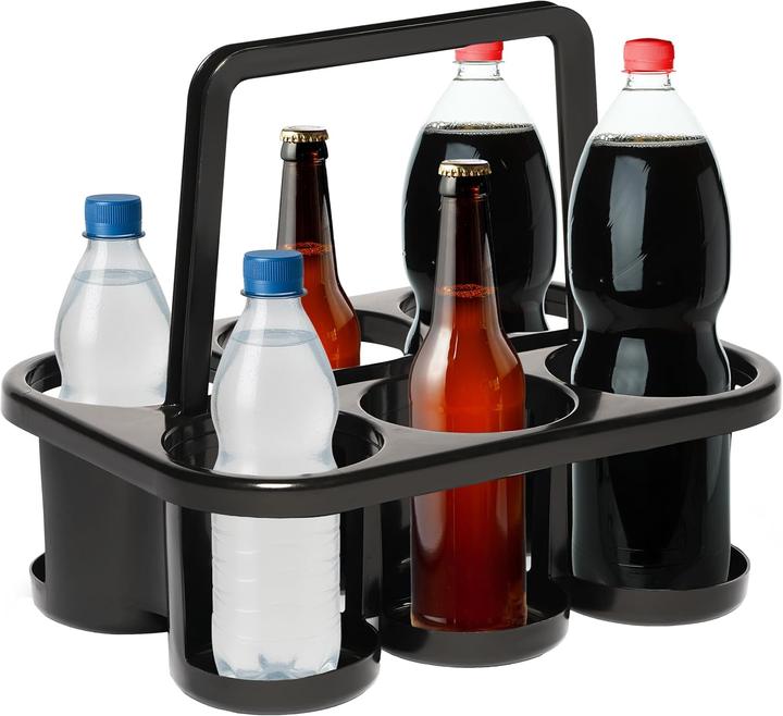 Novaliv Flaschenträger für 6 Flaschen - Stabiler Halt - Getränkekorb Kunststoff, Stapelbar, 32x23x28 (23.50 cm, 1x)