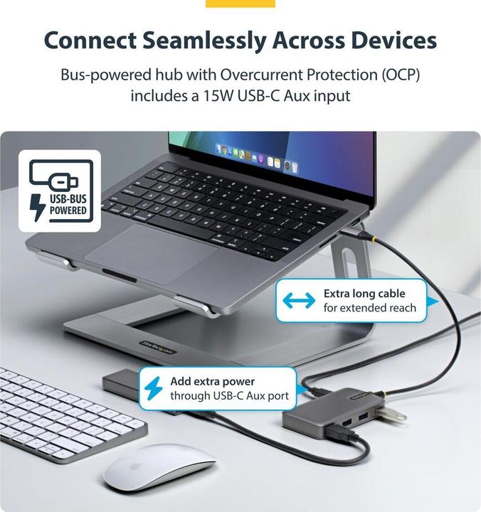 Produktbild StarTech 4-Port USB-C Hub, 5Gbps, Bus Powered (USB-C, 5 Ports)