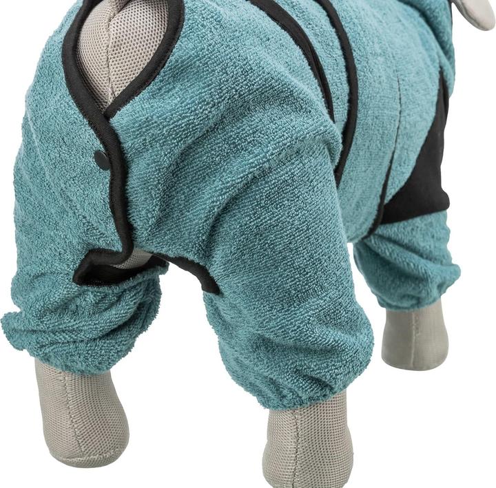 Actual product image Trixie Badjas / Huisoverall Badstof Petrol - 70 Cm (XL, Dog bathrobe, Dog overalls)