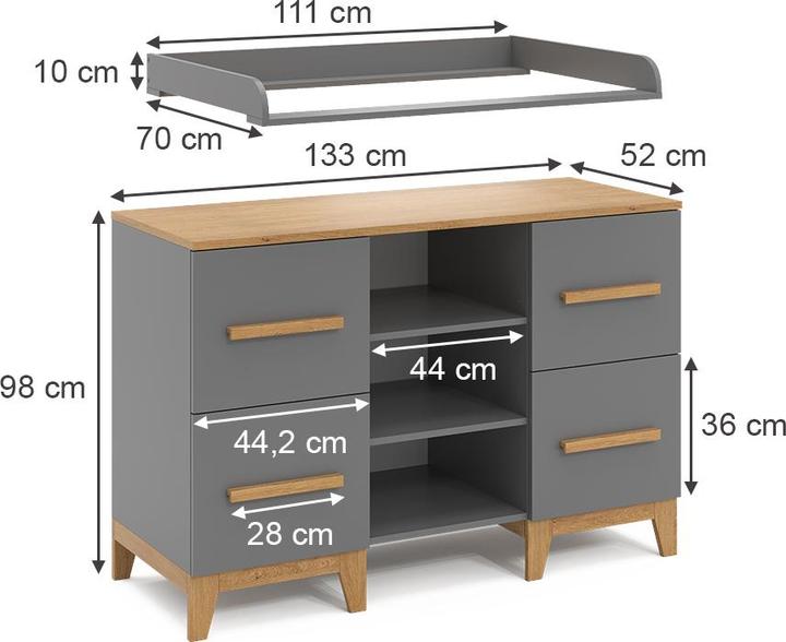 Produktbild VitaliSpa Malia mit 4 Schubladen