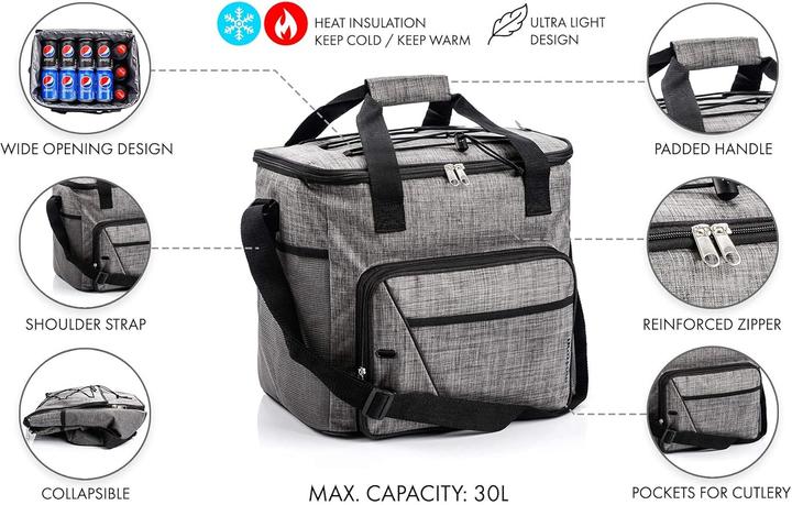 Actual product image Ty Meteor Frosty cooler bag grey-black 74597 (30 l)