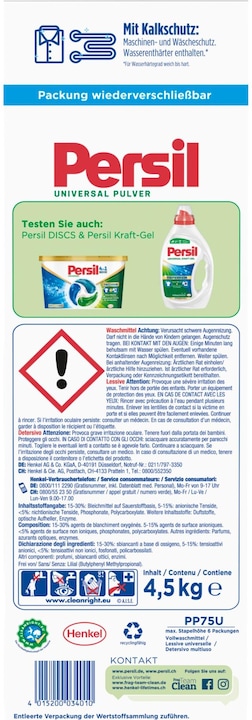 Productafbeelding Persil Poeder Universeel 75 WG (75 Wascycli, Poeder)
