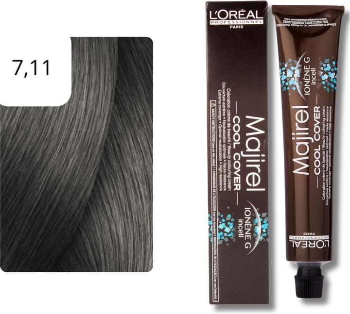 Image du produit L'Oréal Professionnel Coloration pour cheveux Majirel Cool Cover (7,11 Blonde moyenne Frêne foncé)