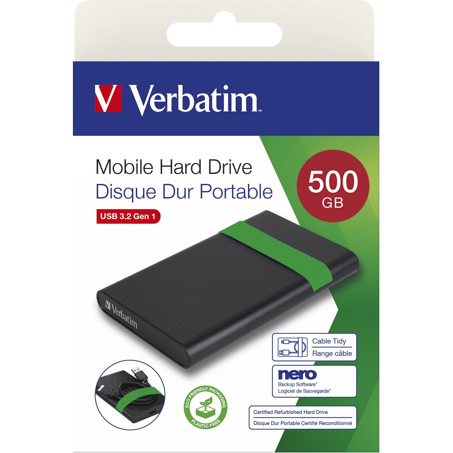 Thumbnail - Verbatim Disque Dur 500Go 2.5 " Reconditionné (0.51 TB), Externe Festplatte, Grün, Schwarz