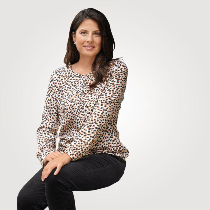 Immagine prodotto Artime Bluse, Tupfen-Muster, verdeckte Knopfleiste (M)