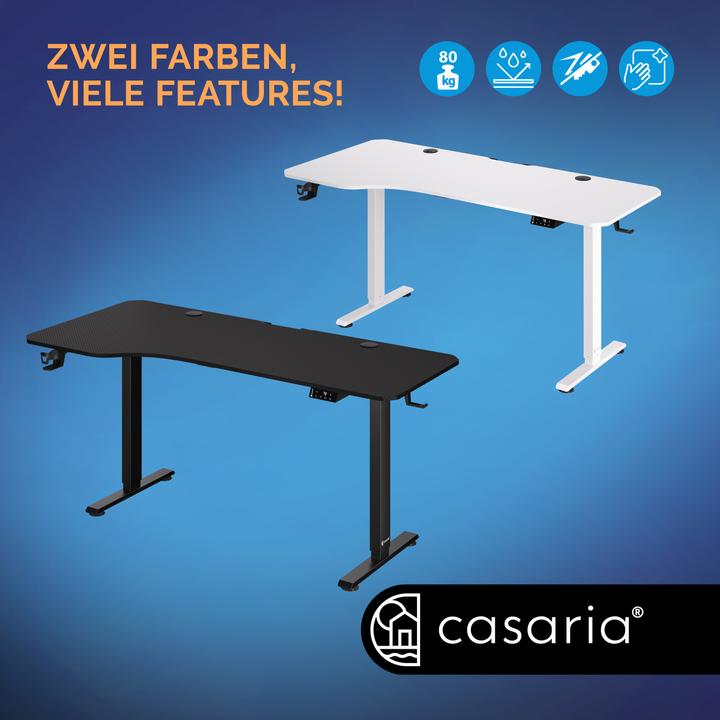 Actual product image Casaria Desk with adjustable height (160 x 75 x 118 cm)