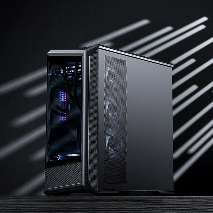 Produktbild Jonsbo D400 PC-Gehäuse, Midi Tower, ATX, Tempered Glass - schwarz (ATX, mATX, Mini-ITX)