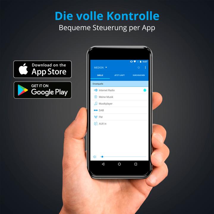 Image du produit Medion P85333 - DAB+ internetradio - Wifi - FM-ontvangst - Zwart (DAB+ DAB, AM, FM, MF, WiFi)