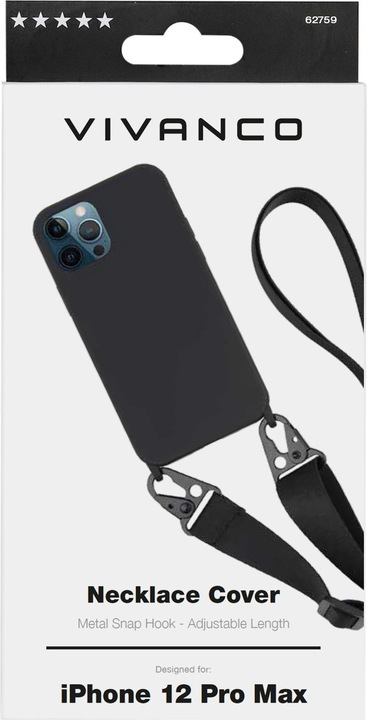 Produktbild Vivanco Necklace Cover iPhone 12 Pro Max, schwarz