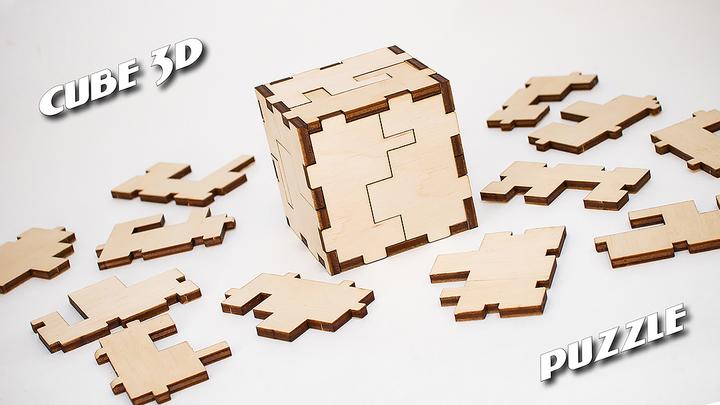 Image du produit Eco Wood Art Cube 3D (12 pièces)