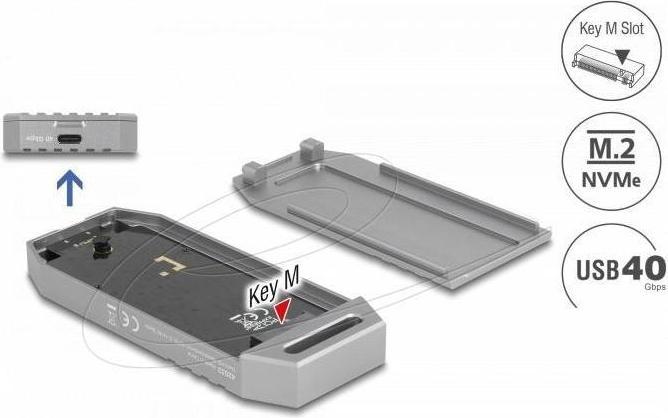 Actual product image Delock M.2 NVMe SSD Gehäuse USB 40 Gbps - werkzeugfrei (M.2 2280)