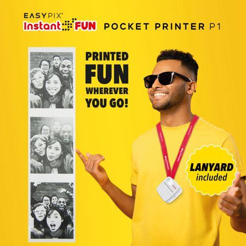 Produktbild Easypix InstantFUN Pocket Printer P1 (Thermodirekt, Schwarz-Weiss)