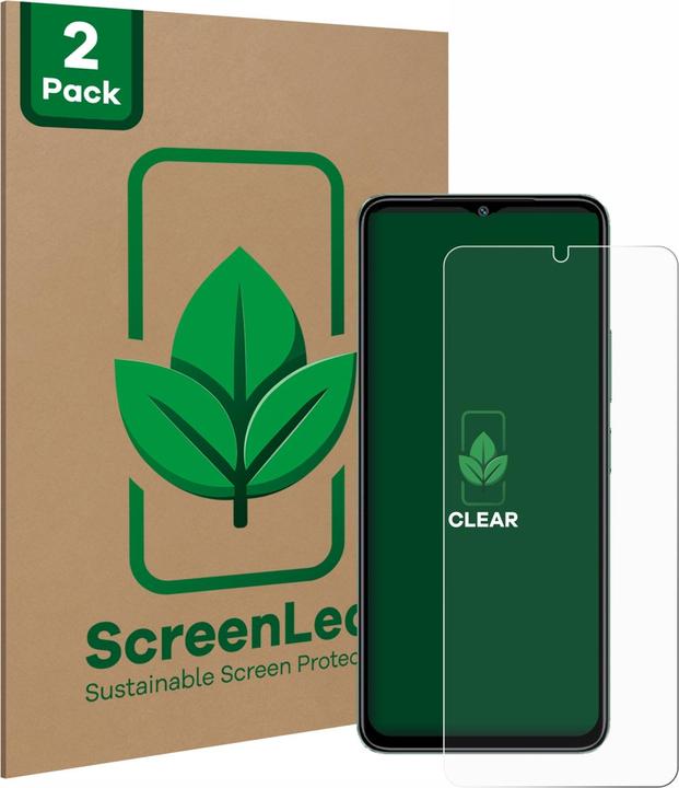 Produktbild ScreenLeaf Schutzfolie nachhaltiger Displayschutz Displayschutzfolie Folie Klar Transparent (2 Stück, Xiaomi Redmi A3)