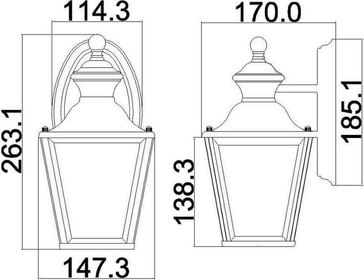 Immagine prodotto Elstead Lighting Bay Shore lampada da parete per esterni E27 26cm in ottone lucido IP44 (E27)