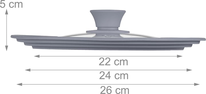 Actual product image Relaxdays Saucepan Lid Universal, Glass Cover (26 cm, Glass)