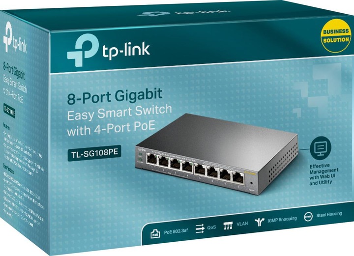 Actual product image TP-Link Tl-Sg108pe (8 Ports)