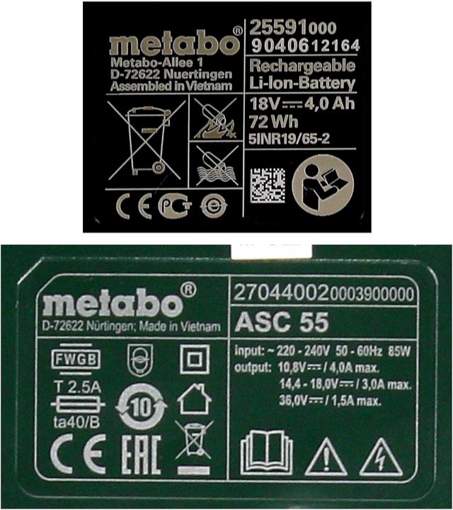 Produktbild Metabo Basis Set 3x Li-Power Akkupack 18 V 4,0 Ah CAS Li-Ion Akku ( 3x 625591000 ) + Ladegerät ASC 5 (18 V)