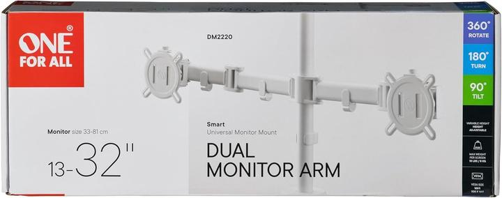 Actual product image One for All Smart Dual White DM 2220 monitor mount (Table, 32", 8 kg)