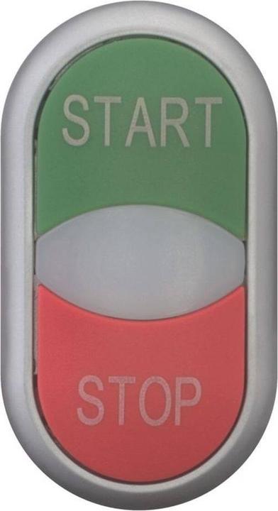Image du produit Eaton Double bouton poussoir Double bouton poussoir, + témoin lumineux, vert T/blanc/rouge STOP