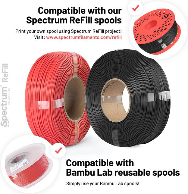Actual product image Filament Premium PLA Refill Bloody Red 1kg 1.75mm (PLA, 1.75 mm, 1000 g, Red)