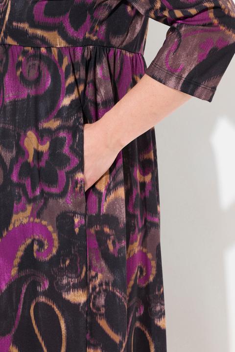 Produktbild Ulla Popken Jersey-Maxikleid, A-Linie, CottonTouch, Alloverdruck (50, 52)